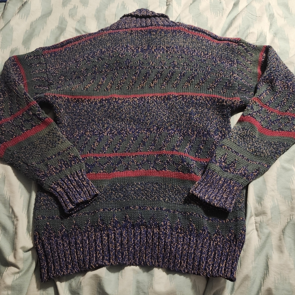 Vintage Eddie Bauer Sweater Blue & Green Outdoor Men's Size Medium - Picture 7 of 7